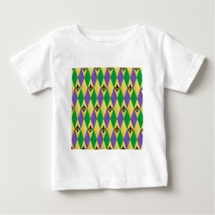 Mardi Gras Harlequin Fleur De Lis T Shirt