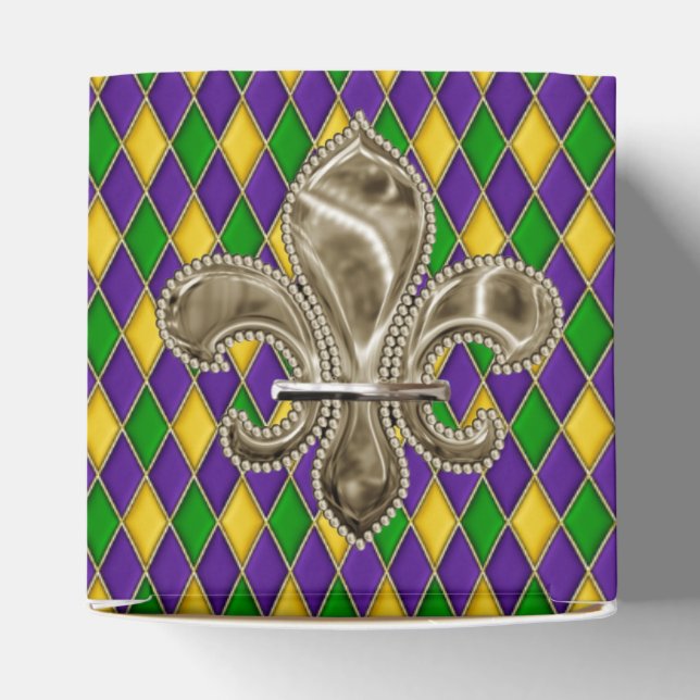 Mardi Gras Harlequin mönster med Fleur de Lis Presentaskar (Överdel)