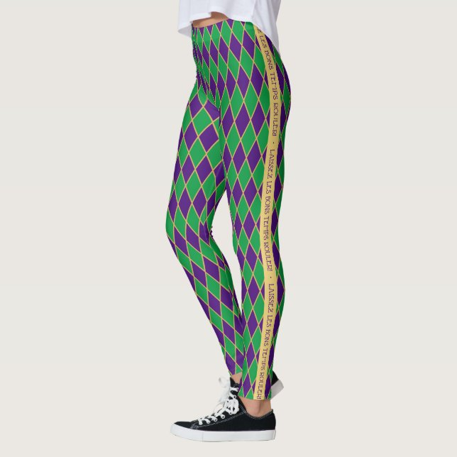 Mardi Gras | Harlequin Mönster | Personlig Leggings (Vänster)