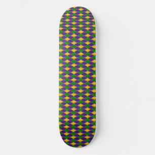 Mardi Gras Harlequin Mönster Skate Deck - mörk