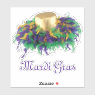 Mardi Gras Hat Sticker Klistermärken