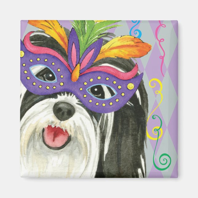 Mardi Gras Havanese Magnet (Framsidan)