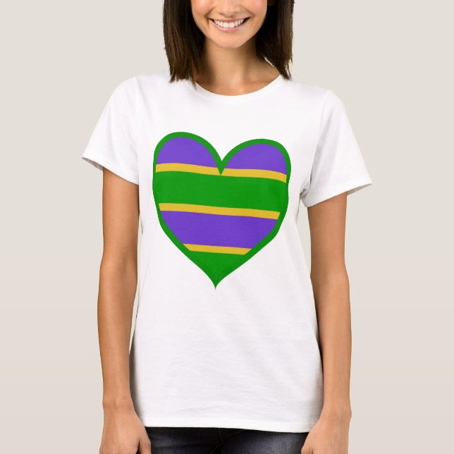 Mardi Gras Heart T Shirt (Framsida)