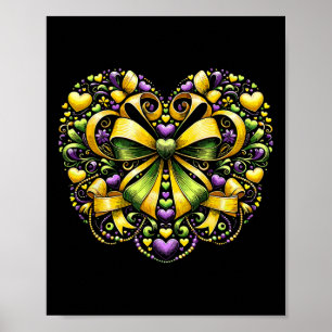 Mardi Gras Heart Tjock Tisdag New Orleans Women Ki Poster