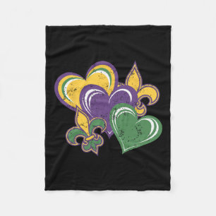 Mardi Gras Hearts Cute Outfit Women Girls Kids Tod Fleecefilt