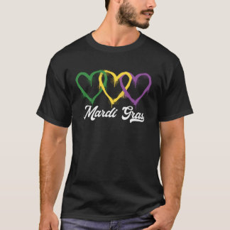 Mardi Gras Hearts New Orleans Carnival Festival T Shirt