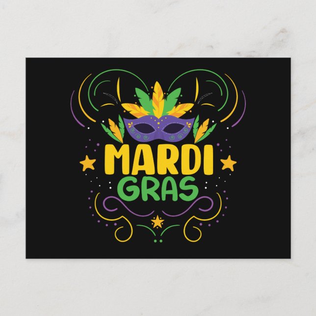 Mardi Gras Helg Vykort (Framsida)