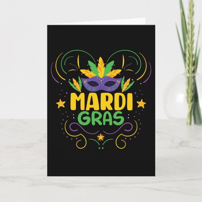 Mardi Gras Helgdag Kort (Framsida)