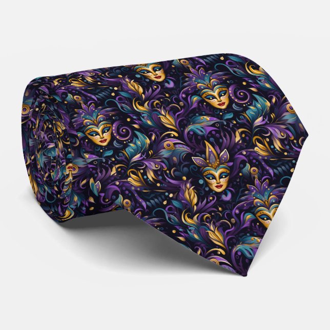 Mardi Gras herrkrage  Slips (Rullad)