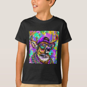Mardi Gras Hjortbockjakt New Orleans Kamouflage Mä T Shirt