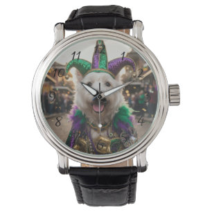 Mardi Gras Hund Kostym för Narraktig Armbandsur