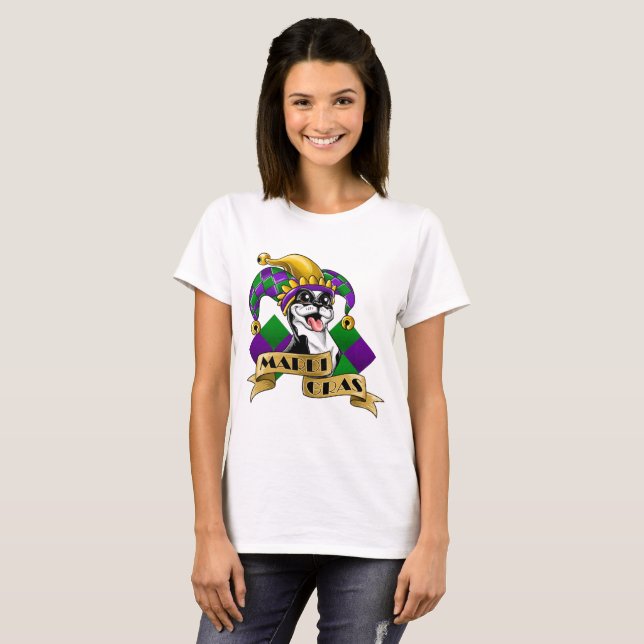 Mardi Gras Hund Tee (Hel framsida)