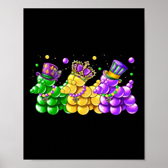 Mardi Gras Hundar Carnival Party Kvinnor Poster (Framsidan)