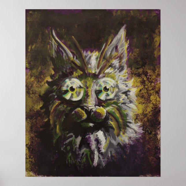 Mardi Gras - Hypnotic Cat Pop Surrealism Poster (Framsidan)
