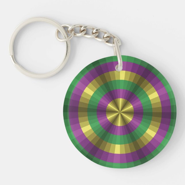 Mardi Gras Illusion Acrylic Keychain (Framsidan)