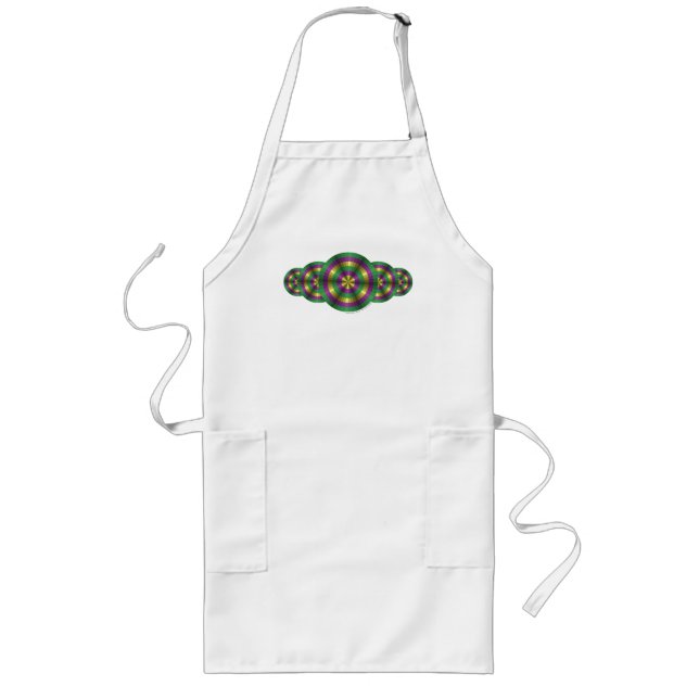Mardi Gras Illusion Apron Långt Förkläde (Framsidan)