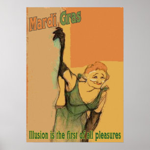 Mardi Gras-Illusion är det första nöjet. Poster