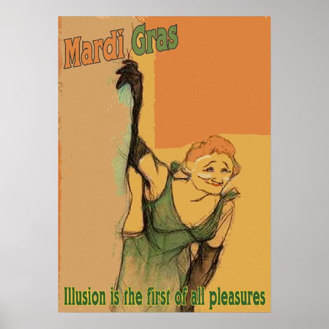 Mardi Gras-Illusion är det första nöjet. Poster (Framsidan)