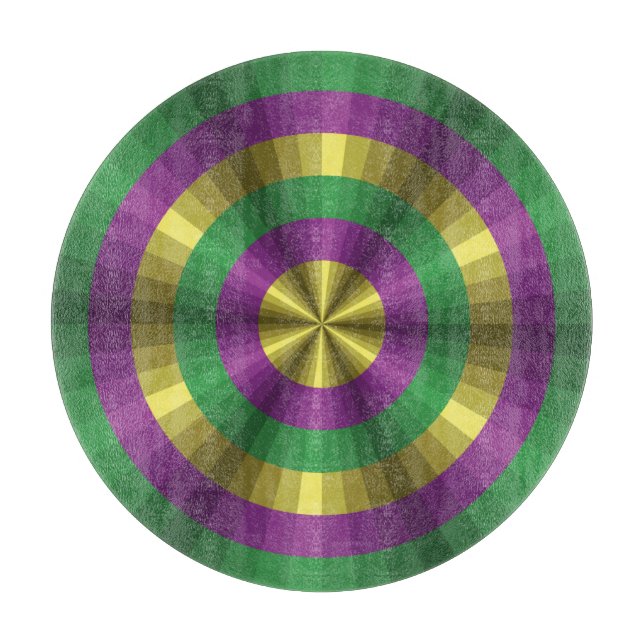 Mardi Gras Illusion Skärbräda i Glas (Framsidan)