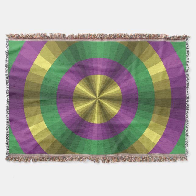 Mardi Gras Illusion Throw Blanket Filt (Framsidan)