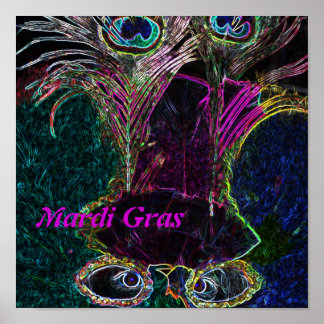 Mardi Gras in Färg Print Poster