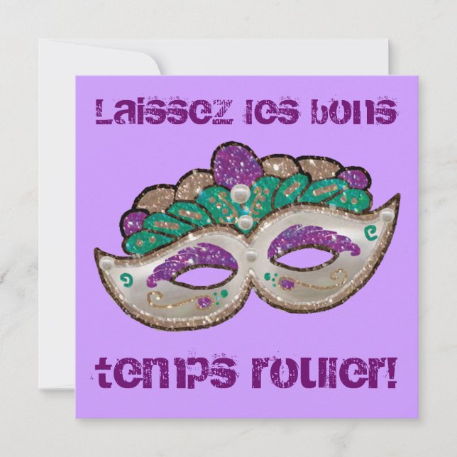 Mardi Gras inbjudan (Framsida)