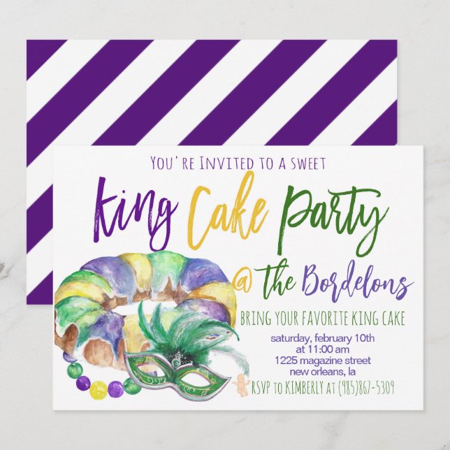 Mardi Gras-inbjudan Inbjudningar (Fram/baksida)