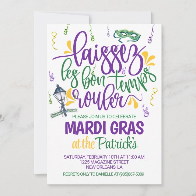 Mardi Gras-inbjudan Inbjudningar (Framsida)