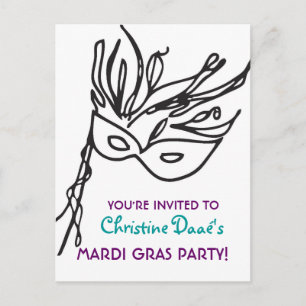 Mardi Gras! Inbjudan Vykort
