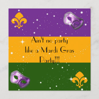 Mardi Gras inbjudningar med maskerar och fleur de