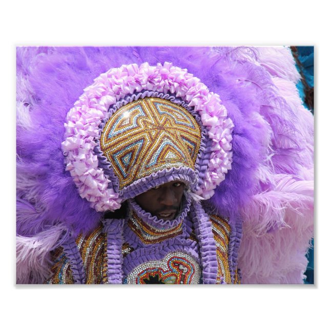 Mardi Gras Indian in New Orleans Fototryck (Framsidan)