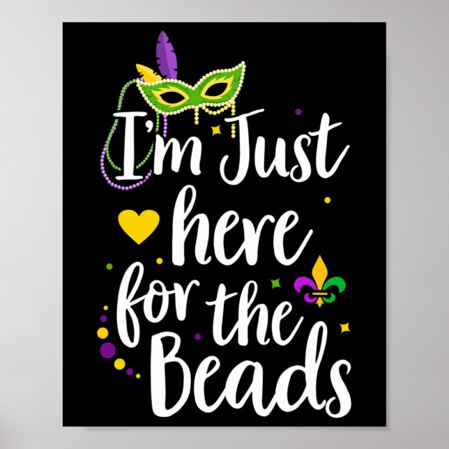 Mardi Gras jag är här för Pärlor Parad-gåvan Poster (Framsidan)