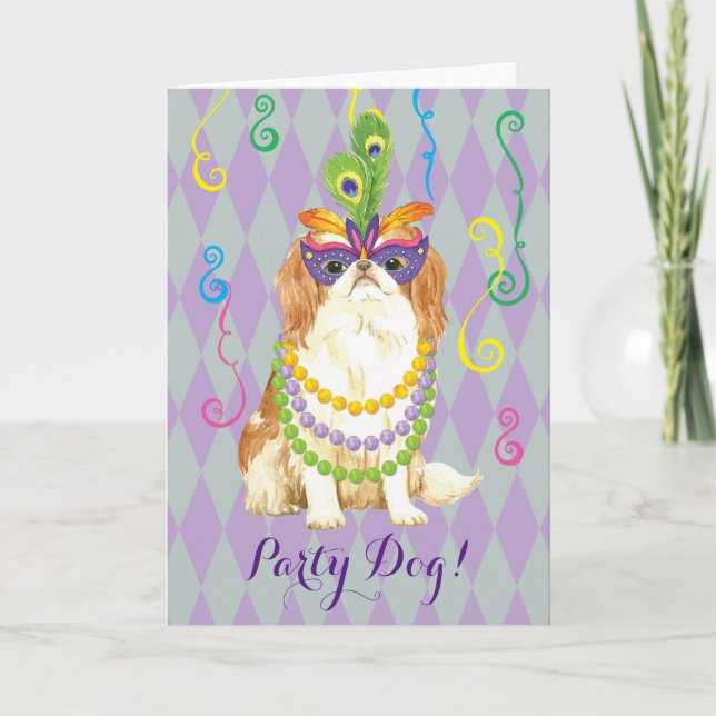 Mardi Gras Japanska Chin Kort (Framsida)