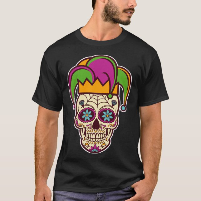 Mardi Gras Jester Costume Louisianians Pride T Shirt (Framsida)
