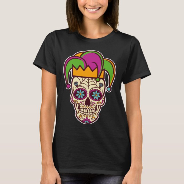 Mardi Gras Jester Costume Louisianians Pride T Shirt (Framsida)