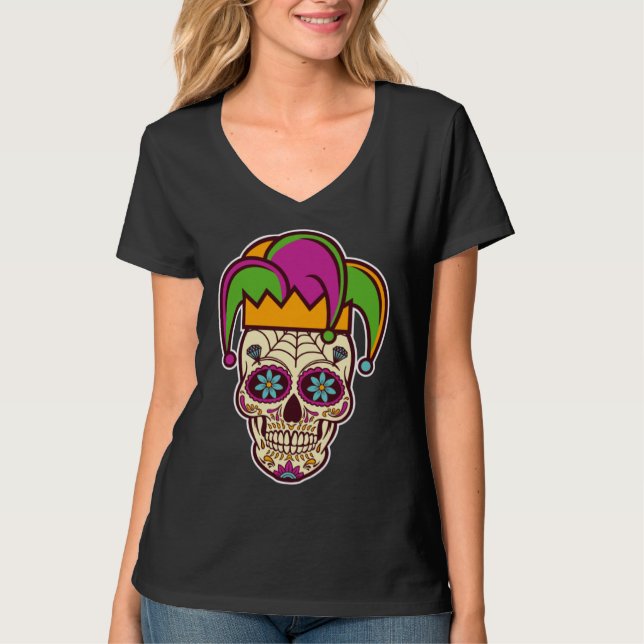 Mardi Gras Jester Costume Louisianians Pride T Shirt (Framsida)