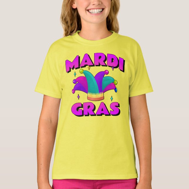 Mardi Gras Jester Hat Kids Shirt T (Framsida)