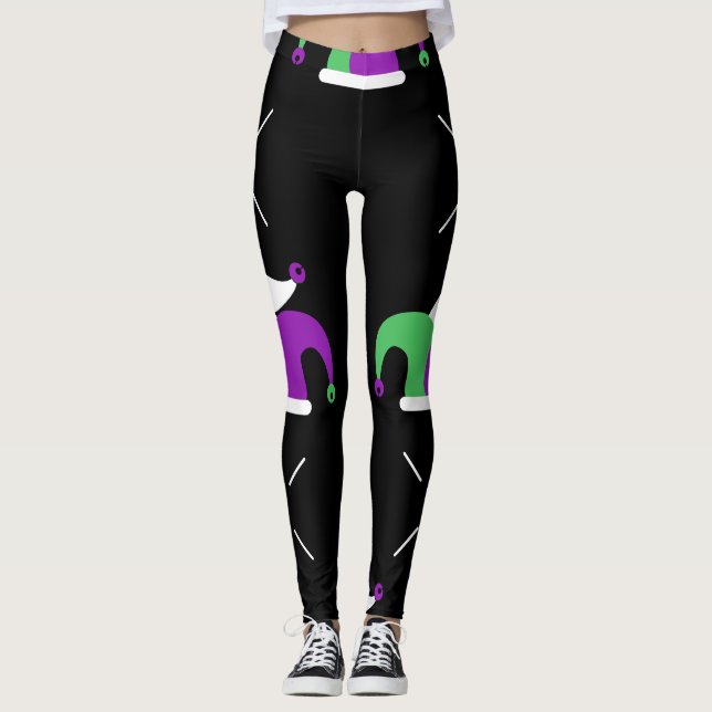 Mardi Gras Jester Hat Leggings (Framsida)