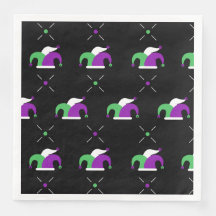Mardi Gras Jester Hat Mönster Napkin