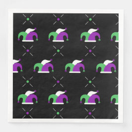 Mardi Gras Jester Hat Mönster Napkin Pappersservett