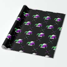 Mardi Gras Jester Hat Wrapping Papper