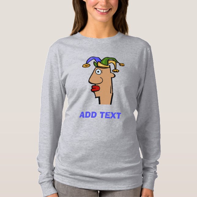 Mardi Gras Jester Head T-Shirt (Framsida)