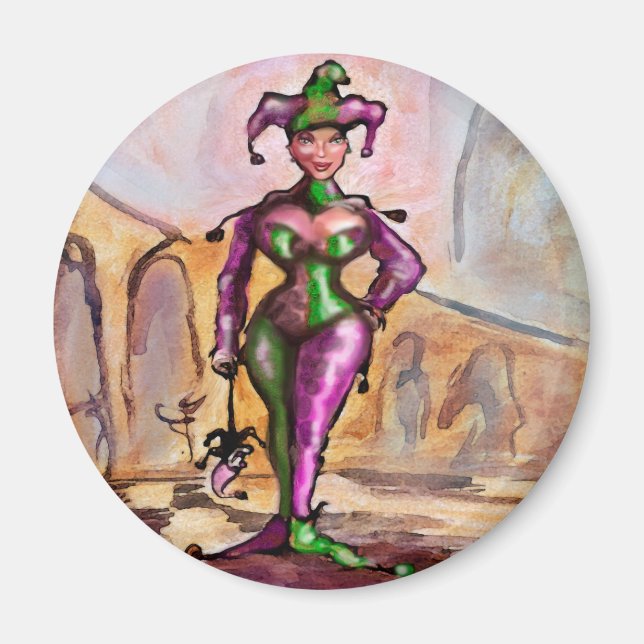 Mardi Gras Jester Magnet (Framsidan)
