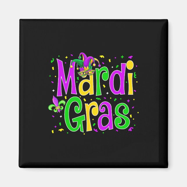 Mardi Gras Jester New Orleans Carnival Outfit Wome Magnet (Framsidan)