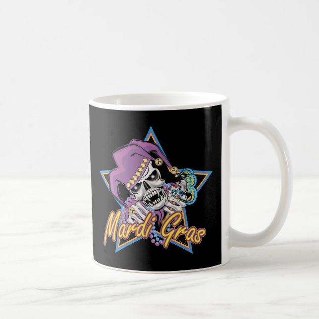 Mardi Gras Jester Skull Kaffemugg (Höger)
