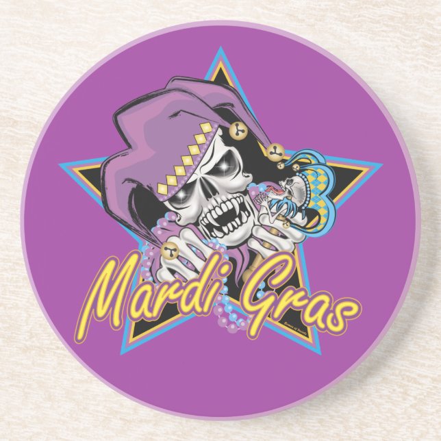 Mardi Gras Jester Skull Underlägg (Framsidan)