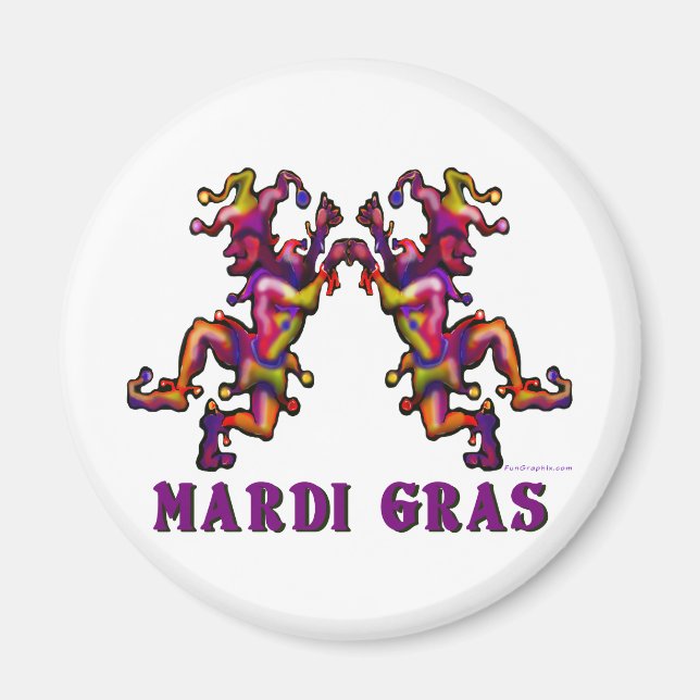Mardi Gras Jesters Magnet (Framsidan)