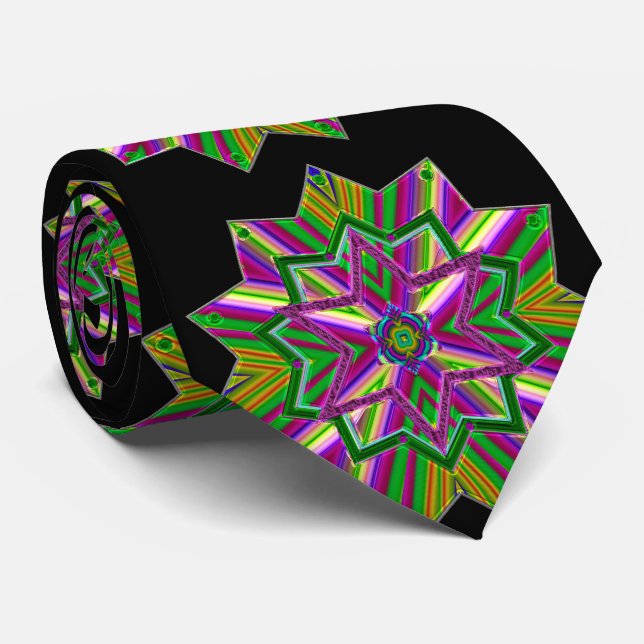 Mardi Gras Jewel Tones on Black NeckTie Slips (Rullad)