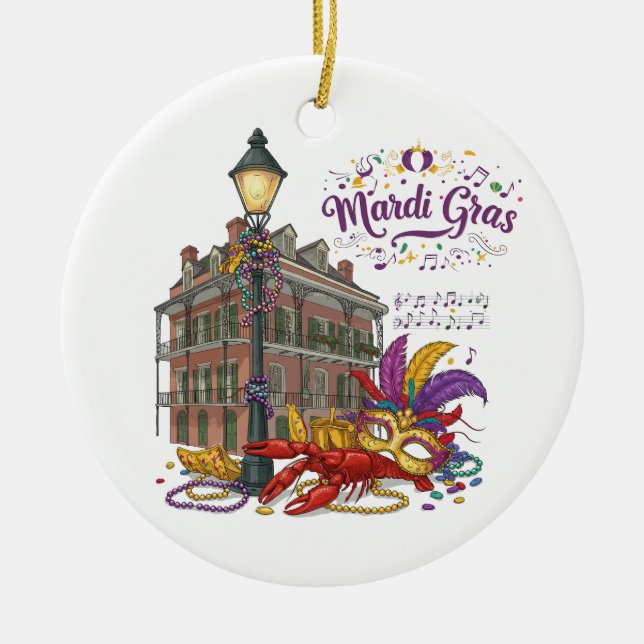 Mardi Gras Julgransprydnad Keramik (Framsidan)