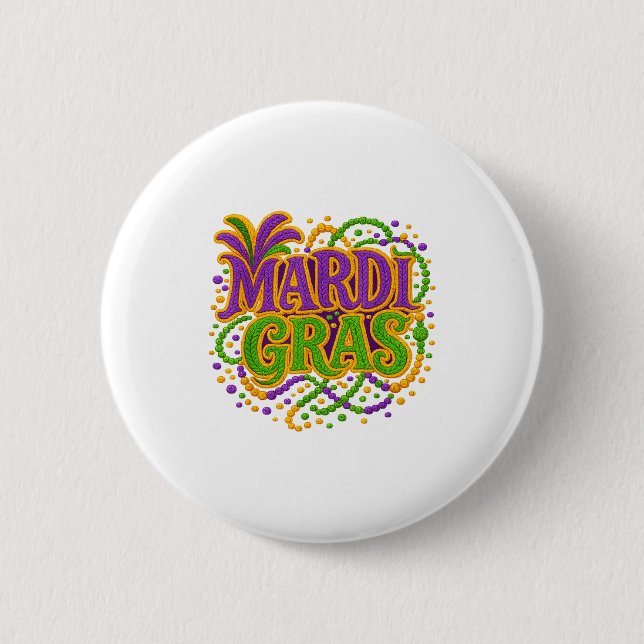Mardi Gras karneval Fettisdagen Latch Hook Garn Kr Knapp (Framsida)
